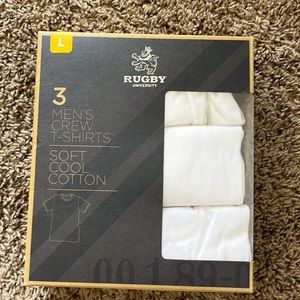Men’s Set of Three White Crew T-Shirts (Sz: Large)
